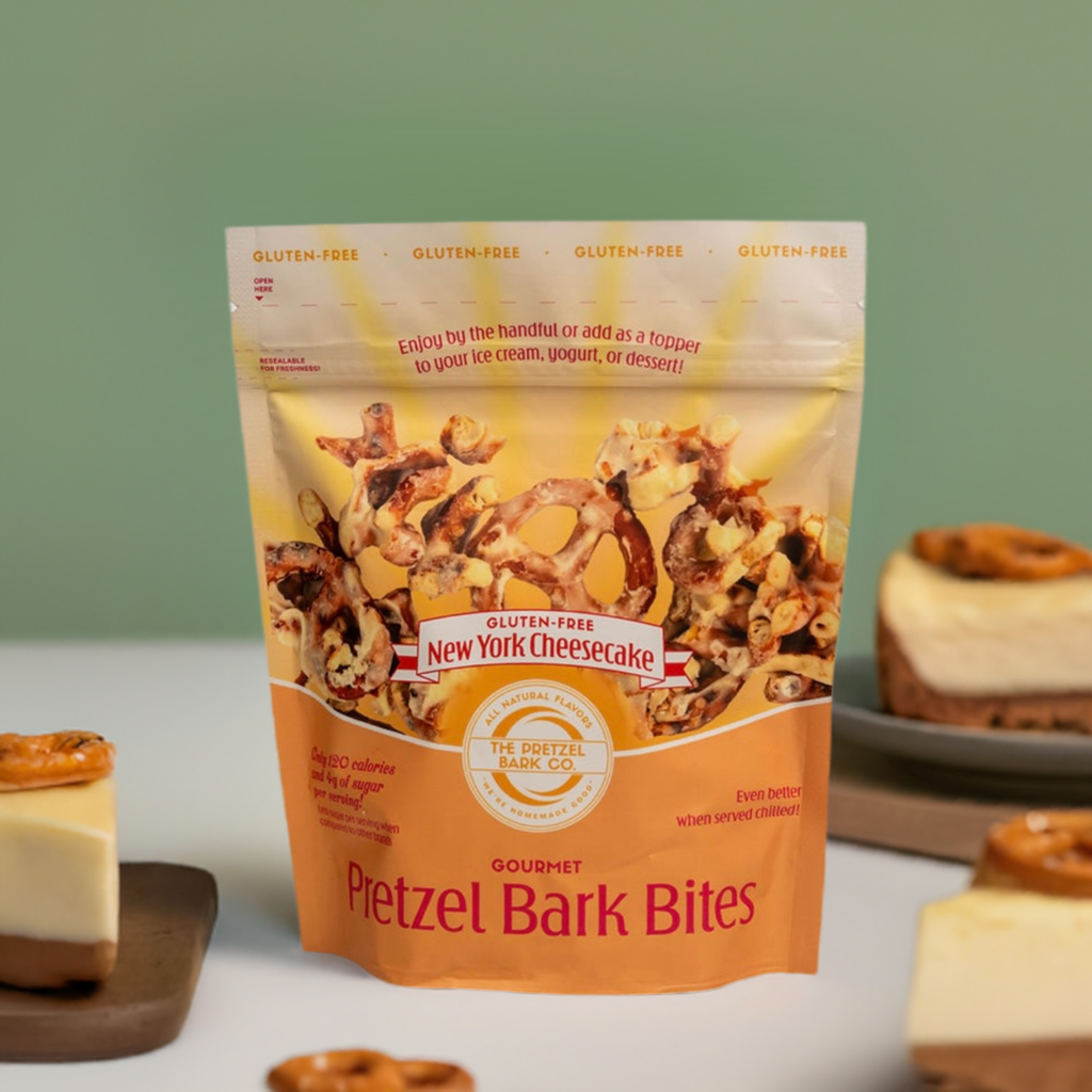 Our Gluten-Free New York Cheesecake Gourmet Pretzel Bark Bites (16oz)